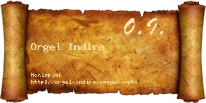 Orgel Indira névjegykártya